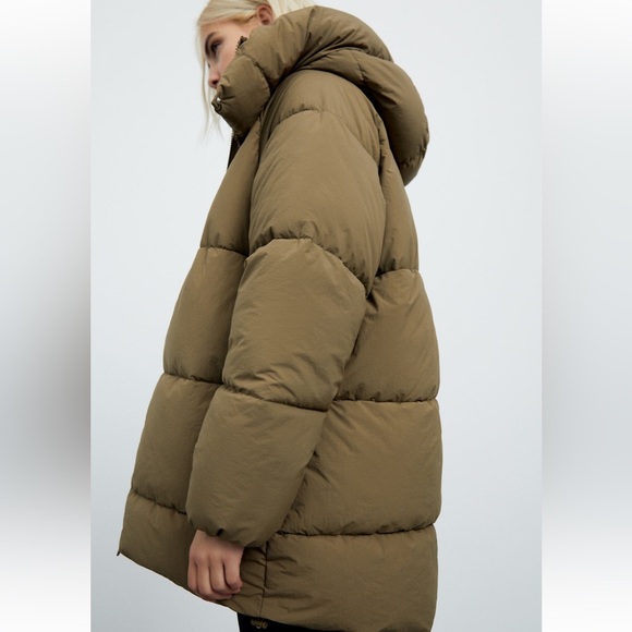 Zara WATER REPELLENT PUFFER COAT (NWOT) - Picture 6 of 8